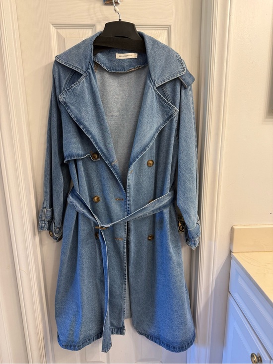 Bronze Snake Jackets & Blazers - Bronze Snake Denim Trench Coat